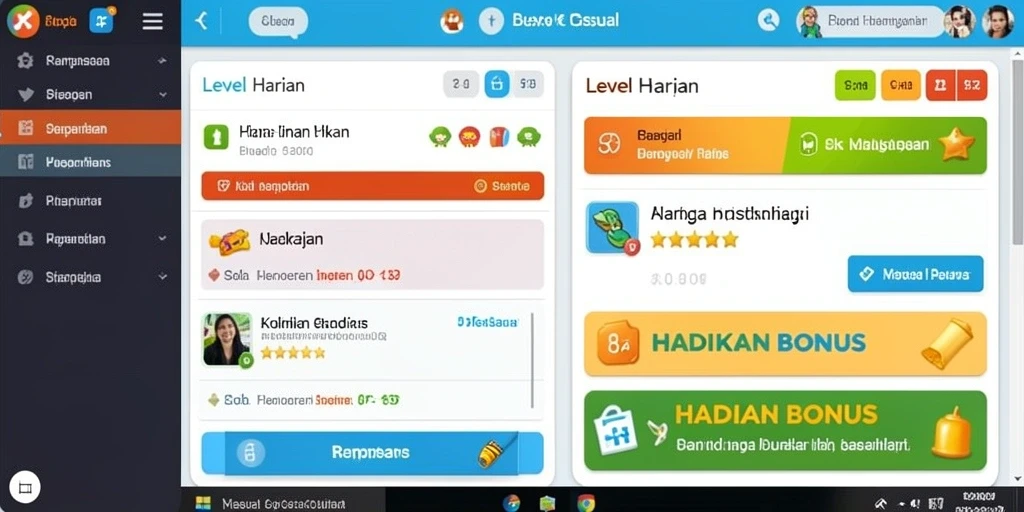 Tampilan permainan yang memukau dan interaktif.