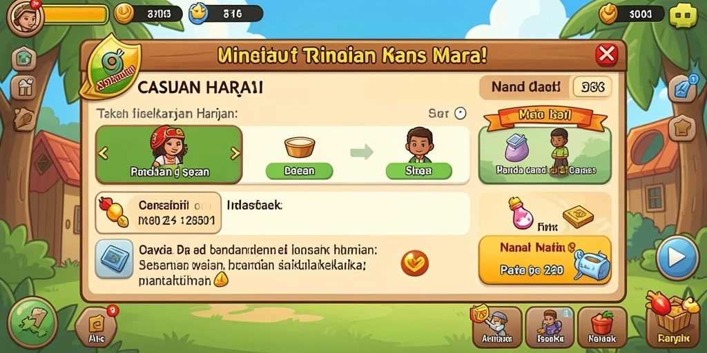 Tampilan karakter yang menarik dan beragam.