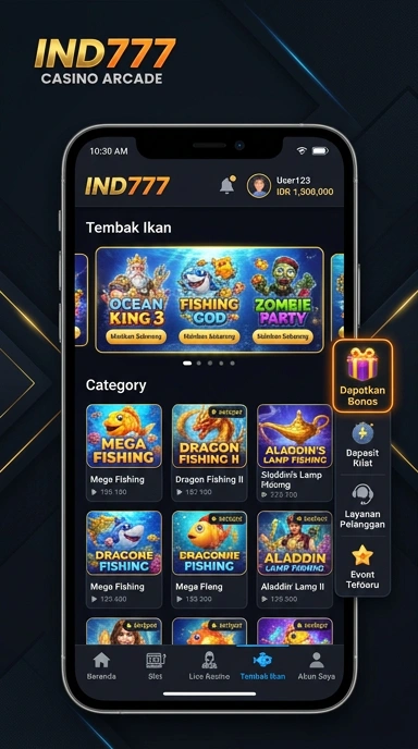 Galeri pratinjau visual ind777 build APK resmi terbaru